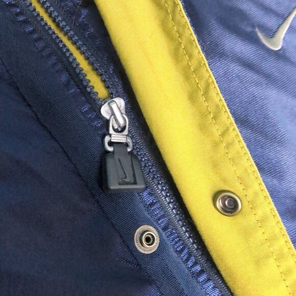 90s Nike Parka Sherpa Lined Stadium Jacket Long Men’s Size XXL Blue Big Swoosh - Picture 6 of 11